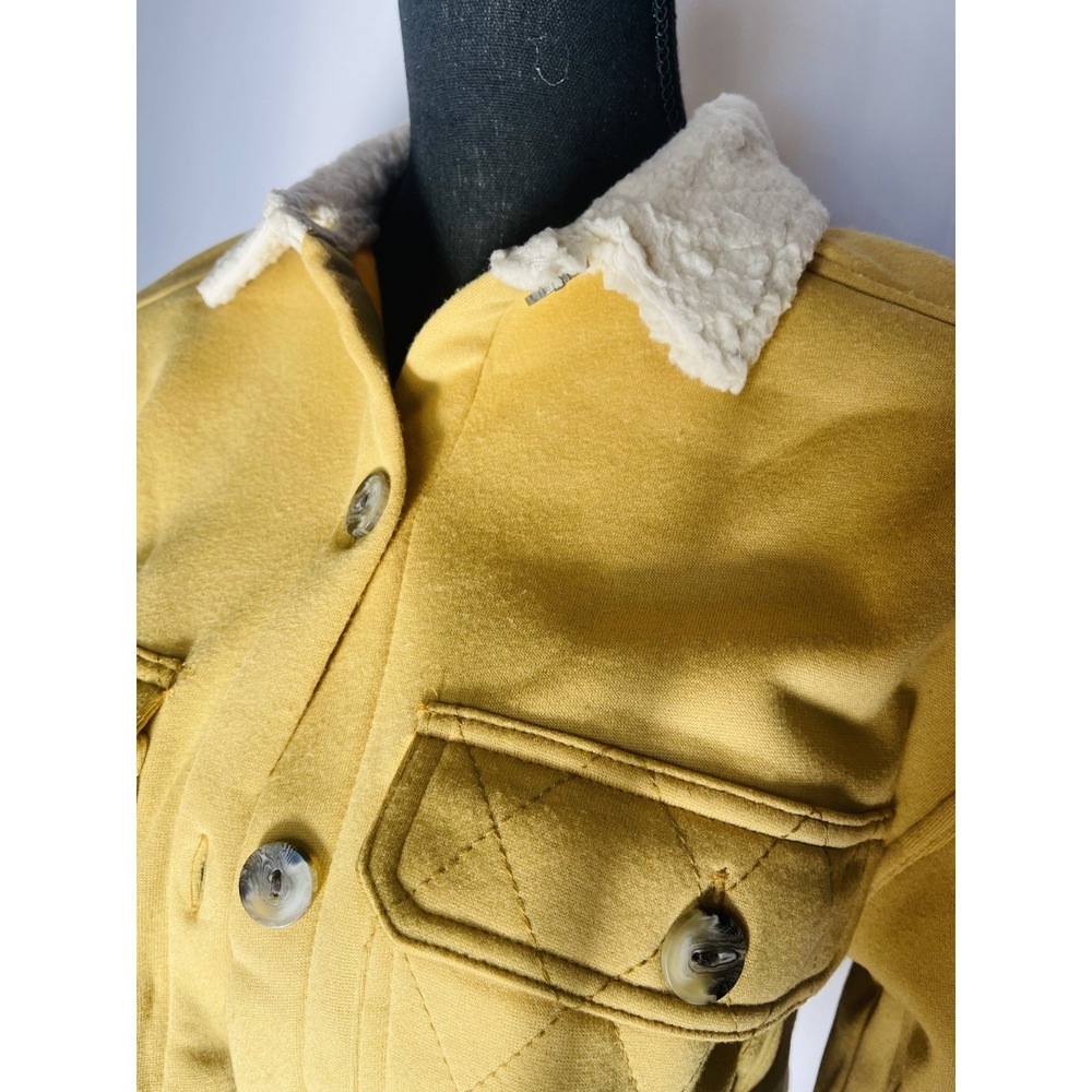 New WT ALEX & PARKER Button Up Fleece Neckline M Wheat Color, Soft Polyester - Picture 4 of 6